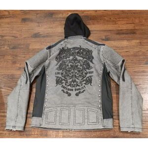 Affliction Grey Kindred Hooded Full Zip Jacket Men's Size Large NWT